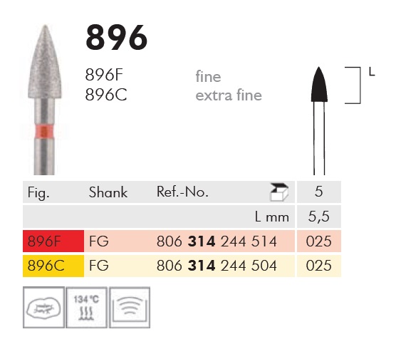 Gyémánt fúró turbinába 896F314025
