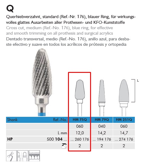 Vídia frézer HM75Q104060 közepes, 1db