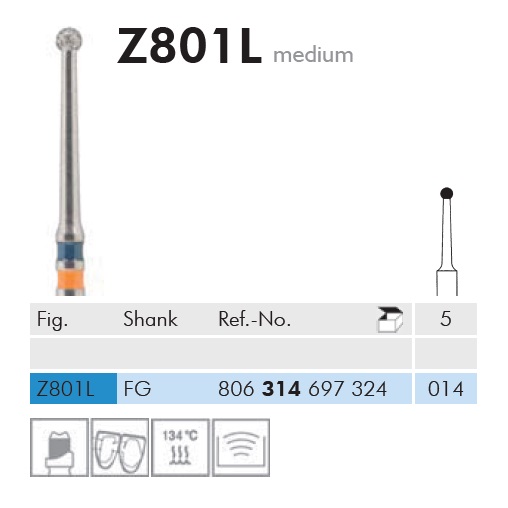 Gyémánt csiszoló cirkonhoz Z801L314014