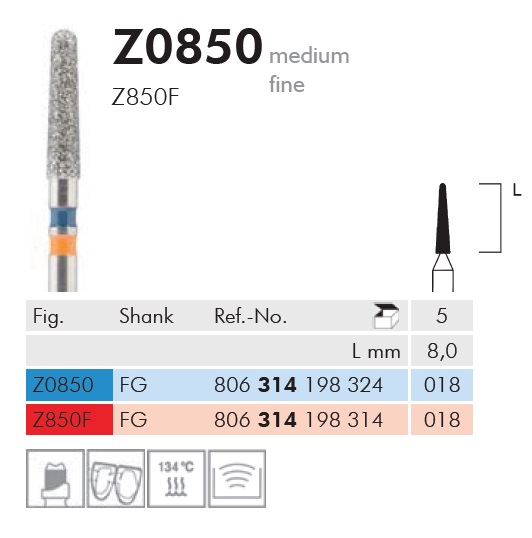 Gyémánt csiszoló cirkonhoz Z850F314018