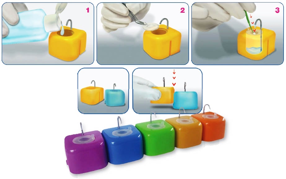 Hy-Drop  hygienic liquid dispenser/yellow