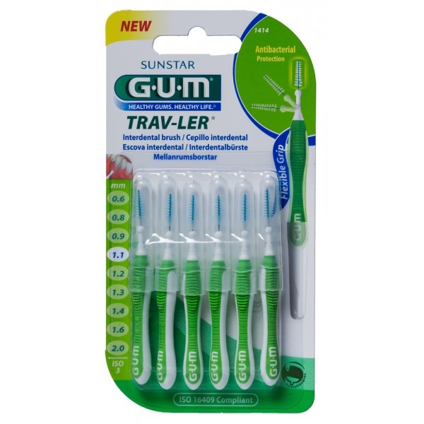 G.U.M. Trav-ler fogköztisztító kefe, 1,1 mm, 6x (zöld)