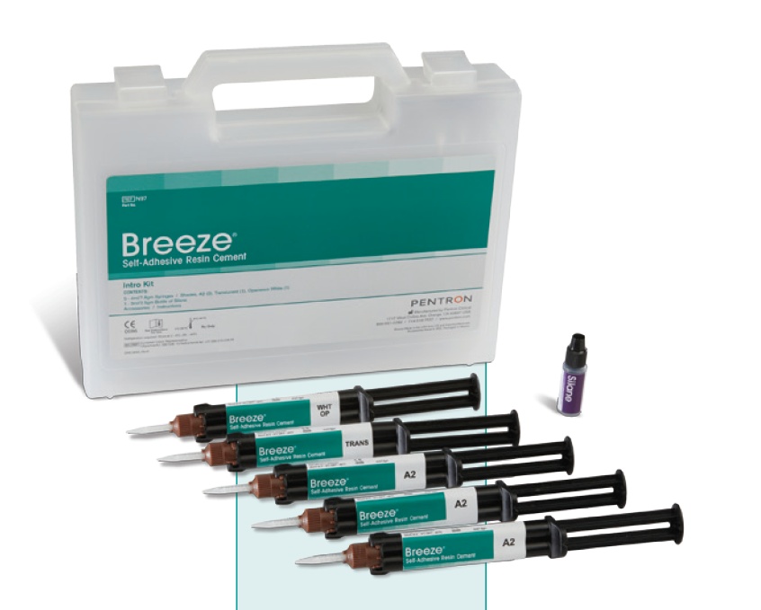 BREEZE SELF ETCH CEMENT KIT 3x4ml A2, 1x4ml transl., 1x4ml Opaqe White, 1x3ml Silan