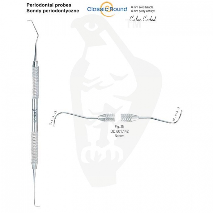 Classic-Round Probe Periodontal de color-coded Nabers fig. 2N