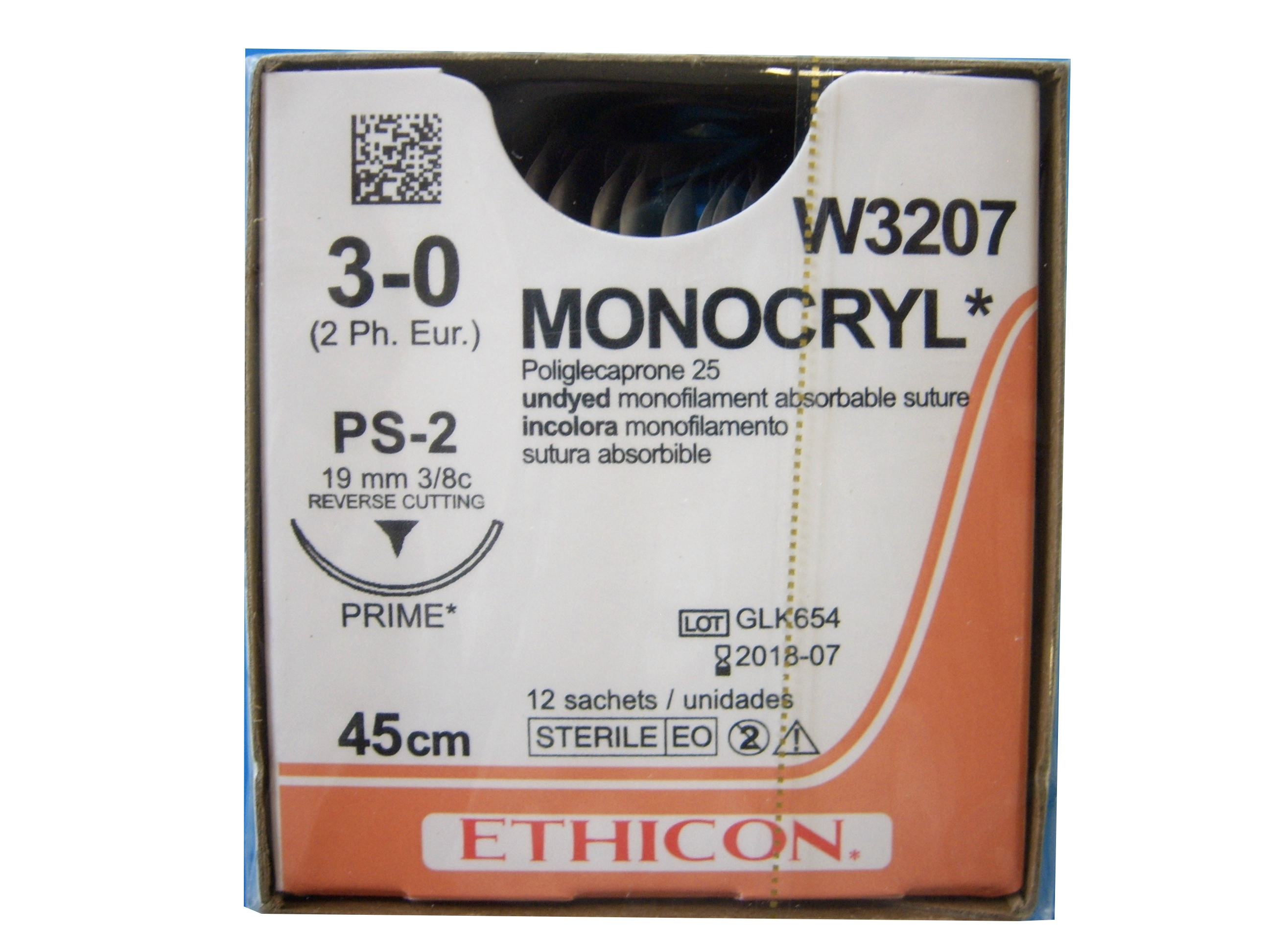 Monocryl festetlen 3/0 45cm (12db)