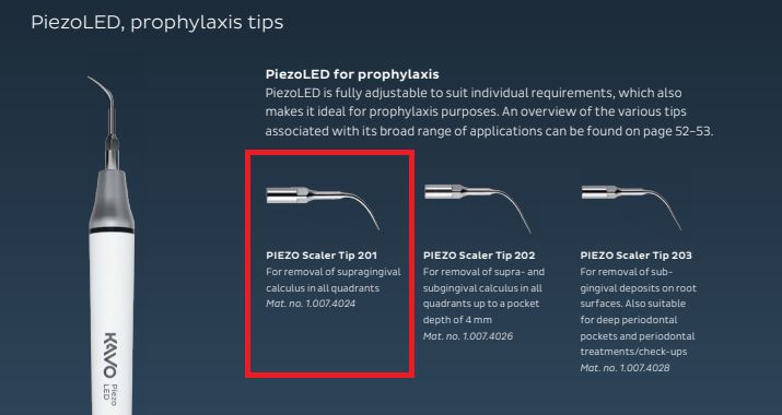 PIEZO Scaler Tip 201 (nyomatékkulccsal)