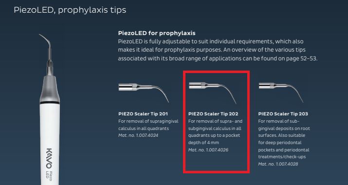 PIEZO Scaler Tip 202 (nyomatékkulccsal)