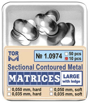 Szekcionált fém matrica, nagy, ging.füllel, 50mic., kemény, 10db