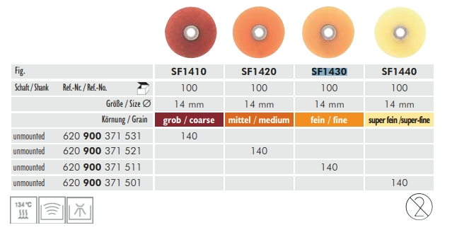 Flexibilis pol. korong 14mm finom (8692F) 100db