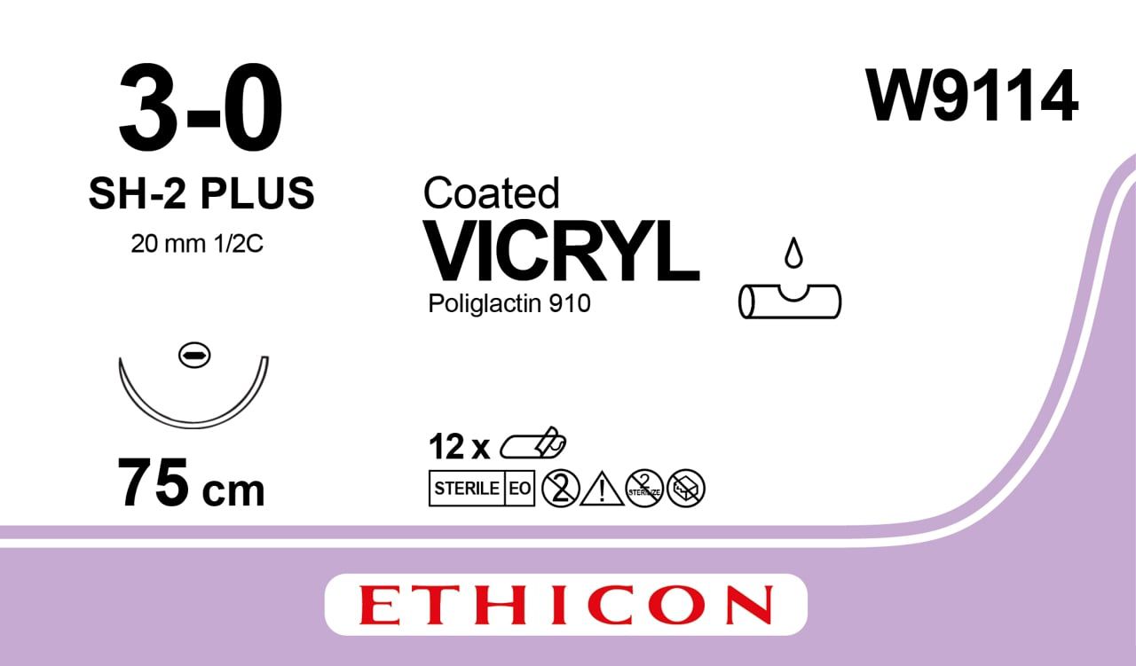 Vicryl 3/0 SH-2 plus 75cm (12db)