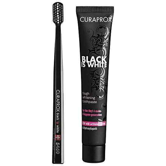 CURAPROX BLACK is White fehérítő hatású fogkérm 90 ml+1 db CSBIW fogkefe