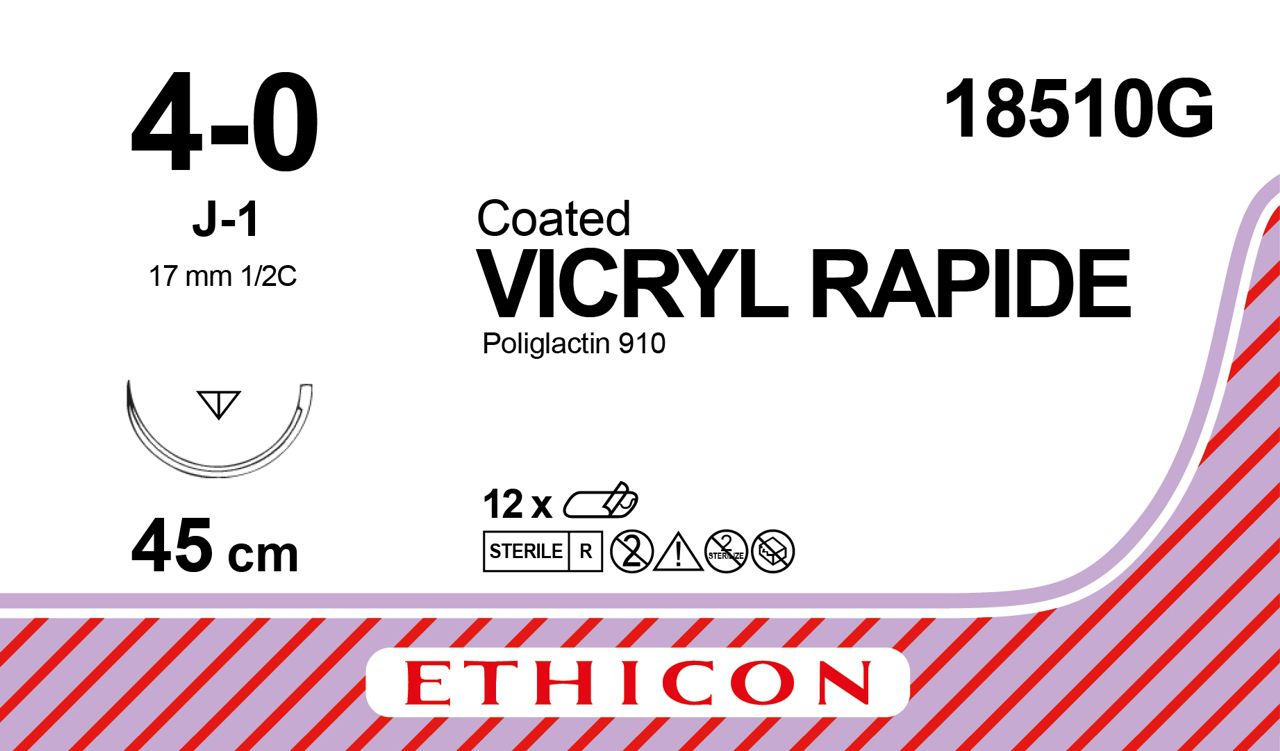 VICRYL RAPID  45CM M1.5 USP4-0 S/A J-1 (12 db)