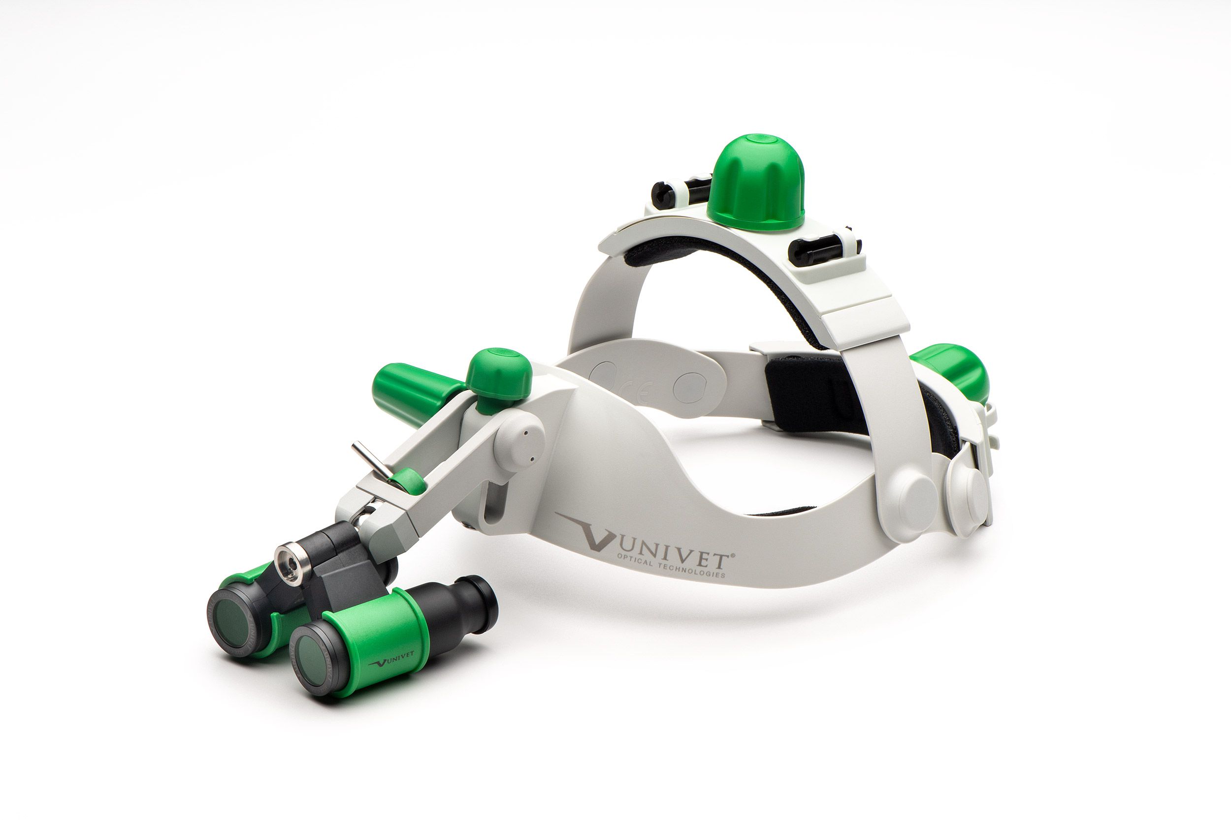 Fejre rögzíthető, felhajtható és állítható optikás loupe (prizmás)HEADGEAR GREEN PRISMATIC BINOCULAR