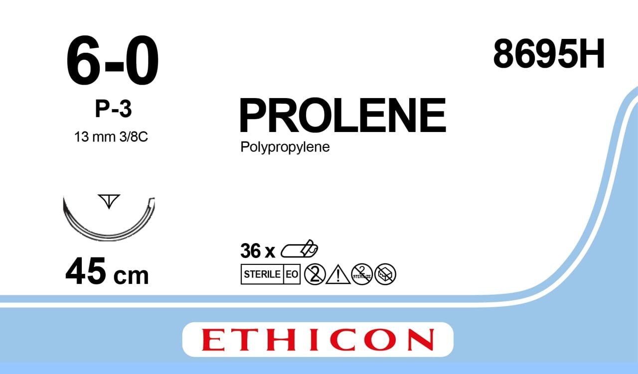 Prolene 6/0 45 cm kék USP6-0 S/A P-3 PRM (36darab)