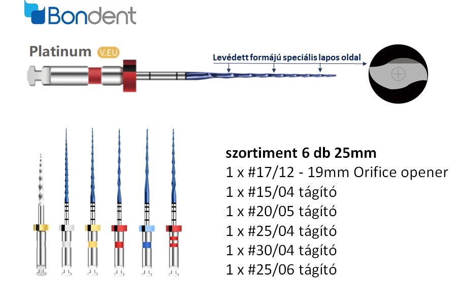 Platinum(Root Canal Files)V.EU Assorted(6db-os) 25mm