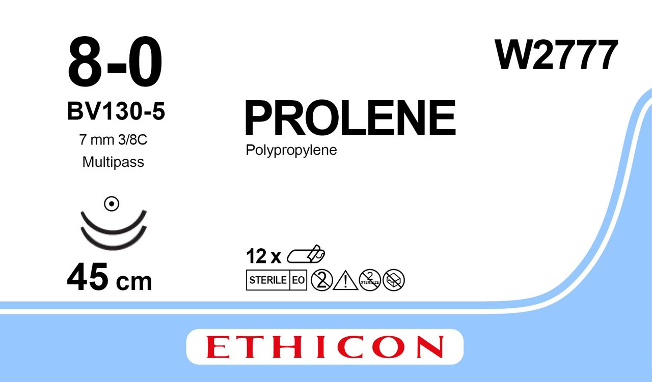 Prolene kék 8/0 45 cm 3/8 RBx2 6,5 mm (12 darab)