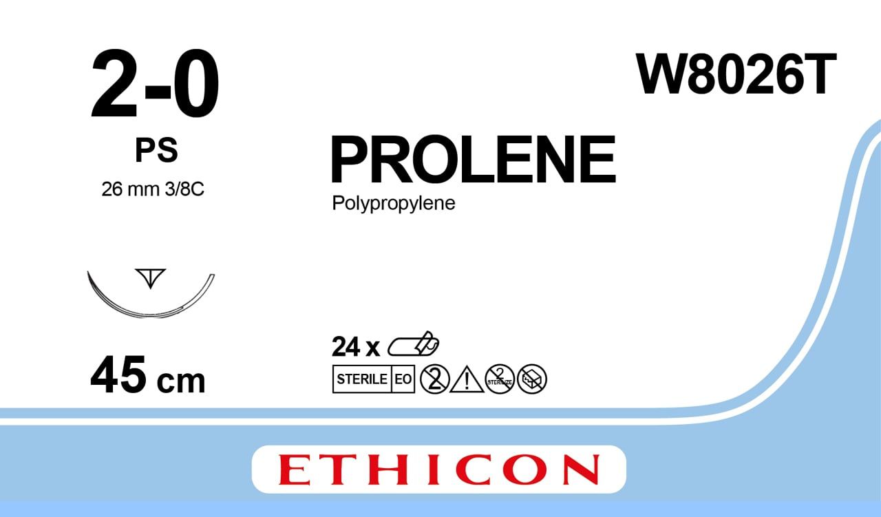 Prolene 2/0 45 cm kék 3/8 RCP 26mm (24darab)