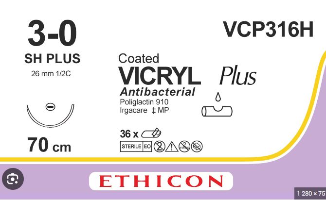 VICRYL PLUS 3/0 70cm Lila 1/2C 26mm 1xSH PLUS (36db)