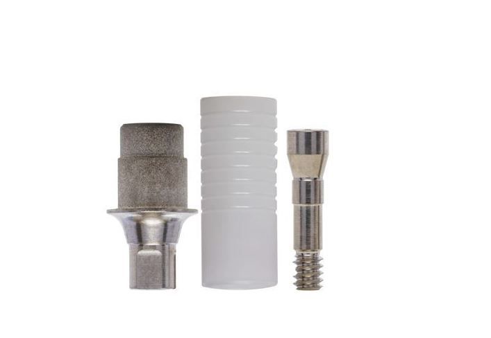 BL NC Titanium-adhesive base IL, engaging, plastic coping and screw incl., H 4.2 mm, crown