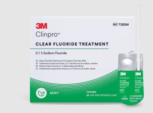 3M Clinpro Clear Fluoride Treatment, L-Pop 50 x 0,5 ml, mentolos íz