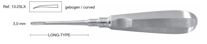 Luxátor - LONG-TYPE Luxierer, hajlított, 3mm